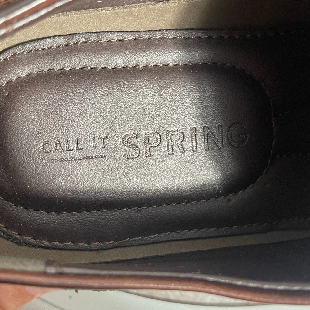 Call It Spring Liraviel Brown Slip-On Dress Shoes Men’s Size 8 Leather Look